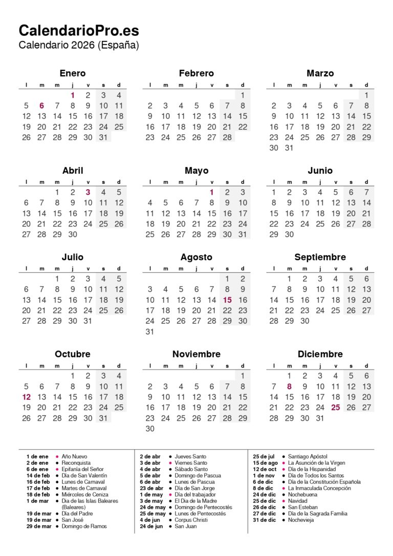 Calendario 2026 Festivos Y N meros De Semana calendario-2026-festivos-y-n-meros-de-semana